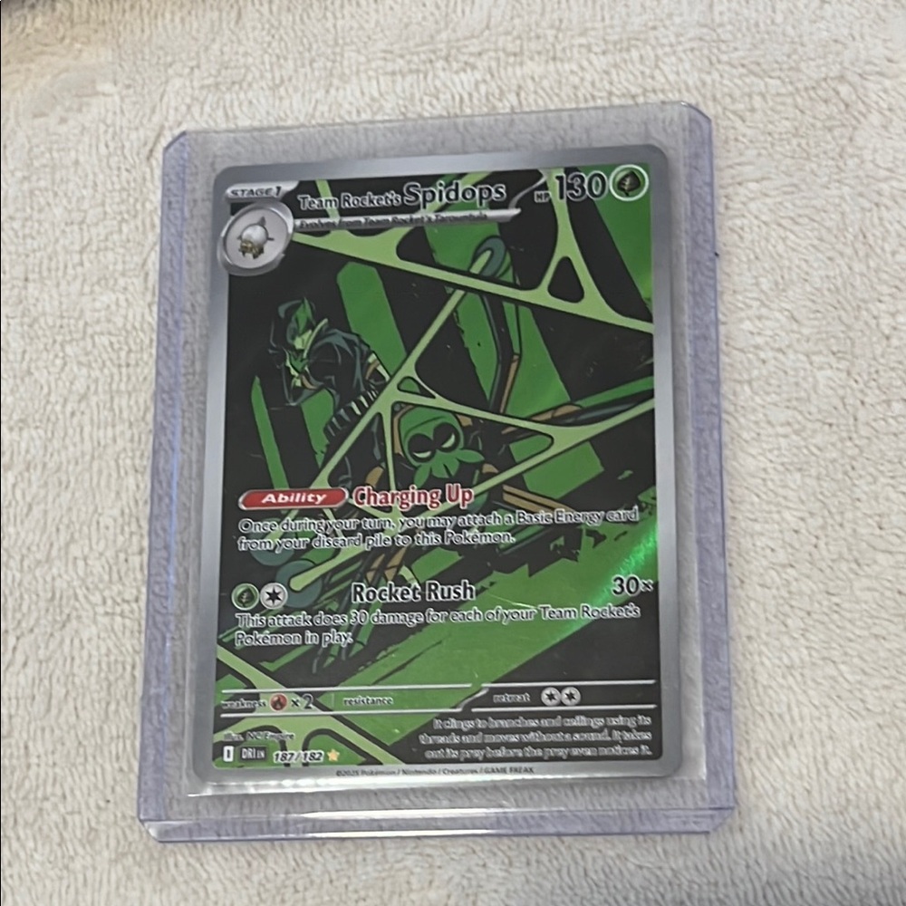 Team Rocket's Spidops 187/182 Pokemon Trading Card Destined Rivals